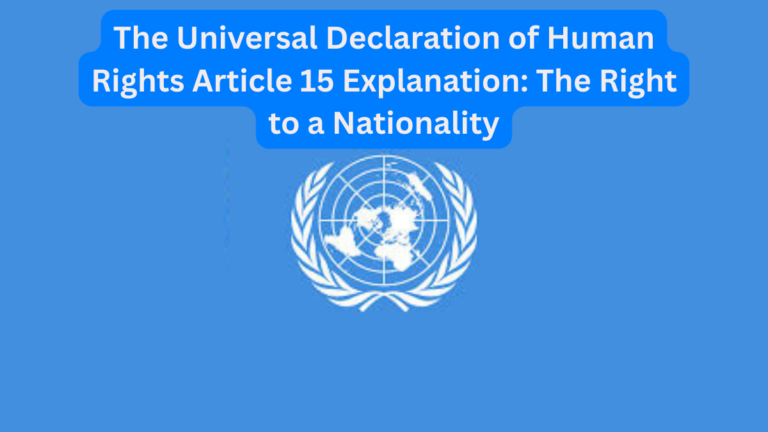 Lesson 15 Human Rights The Universal Declaration of Human Rights Article 15 Explanation: The ...