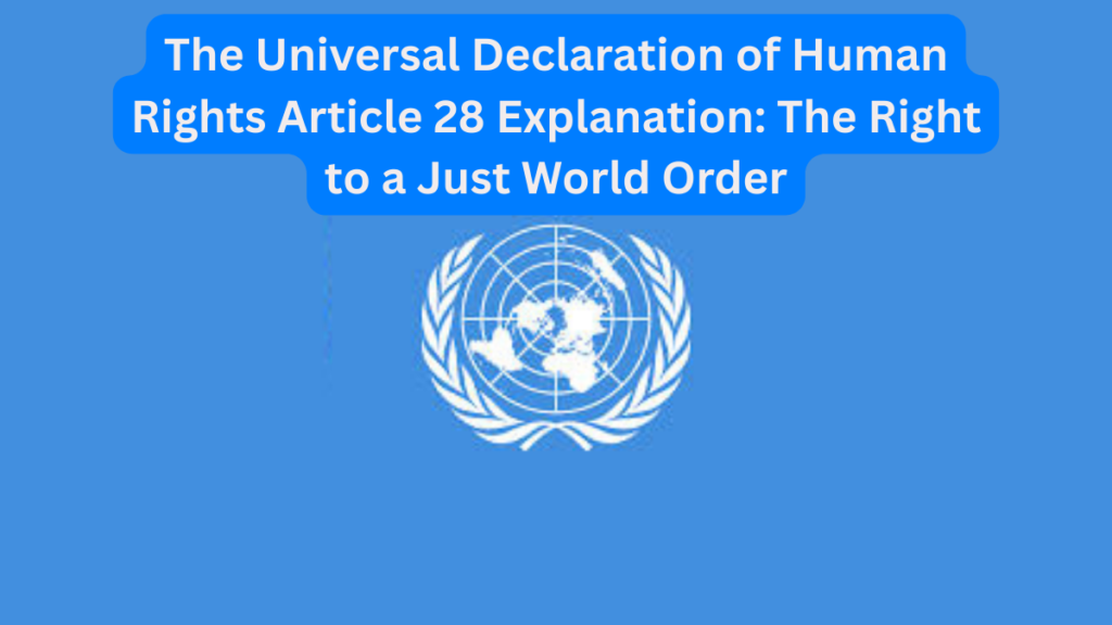 The Universal Declaration of Human Rights Article 28 Explanation